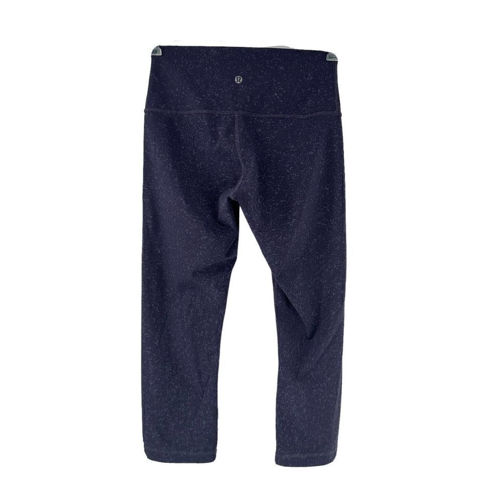 Lululemon Wunder Under Indigo Spray Cadet High Rise Crop Size 6 Luxtreme Purple